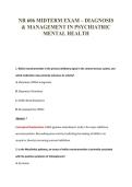 NR 606 MIDTERM EXAM &ndash; DIAGNOSIS&NewLine;& MANAGEMENT IN PSYCHIATRIC&NewLine;MENTAL HEALTH