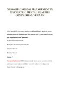 NR 606 DIAGNOSIS & MANAGEMENT IN&NewLine;PSYCHIATRIC MENTAL HEALTH II&NewLine;COMPREHENSIVE EXAM