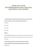 NR 606 ADVANCED&NewLine;PSYCHOPHARMACOLOGY PRACTICE&NewLine;QUESTIONS AND ANSWERS