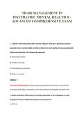 NR 606 MANAGEMENT IN&NewLine;PSYCHIATRIC MENTAL HEALTH II -&NewLine;ADVANCED COMPREHENSIVE EXAM