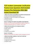 TCFP Incident Commander Certification &NewLine;Practice Exam Questions Well Detailed &NewLine;Answers Plus Rationales 2026 Q&A &NewLine;Instant Download Pdf 
