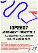 IOP2607 Assignment 1 Semester 2 MEMO &vert; Due 28 August 2026