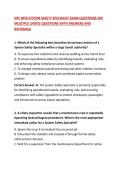 NYC MTA SYSTEM SAFETY SPECIALIST EXAM QUESTIONS 200 MULTIPLE CHOICE QUESTIONS WITH ANSWERS AND RATIONALE