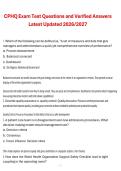 CPHQ Exam Test &ndash; Questions and Verified Answers for 2026&sol;2027 Exam Preparation