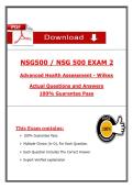 NSG 500 Exam 2 &ndash; Wilkes Advanced Health Assessment &lpar;2026&sol;2027&rpar; Actual Questions & Answers to Pass the Exam &lpar;100&percnt; Verified&rpar;