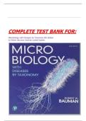 COMPLETE TEST BANK FOR&colon; Microbiology with Diseases by Taxonomy 6th Edition by Robert Bauman &lpar;Author&rpar; Latest Update&period;