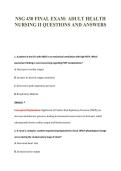 NSG 430 FINAL EXAM&colon; ADULT HEALTH&NewLine;NURSING II QUESTIONS AND ANSWERS