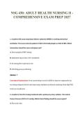 NSG 430&colon; ADULT HEALTH NURSING II -&NewLine;COMPREHENSIVE EXAM PREP 2027