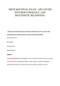 NRNP 6635 FINAL EXAM - ADVANCED&NewLine;PSYCHOPATHOLOGY AND&NewLine;DIAGNOSTIC REASONING