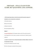 NRNP 6635 &ndash; FINAL EXAM STUDY&NewLine;GUIDE 2027 QUESTIONS AND ANSWERS