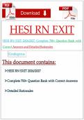 HESI RN EXIT 2026&sol;2027&colon; Complete 700&plus; Question Bank with Correct Answers and Detailed Rationales&NewLine;