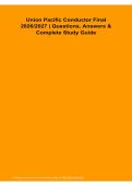 Union Pacific Conductor Final 2026&sol; 2027 Questions Answers Complete Study Guide