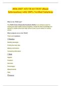 2026-2027 ATI TEAS TEST &lpar;Basic Information&rpar; with 100&percnt; Verified Solutions