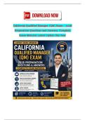 California Qualified Manager &lpar;QM&rpar; Exam &ndash; 2026 Preparation Questions and Answers&comma; Complete Exam Material Latest Update this Year