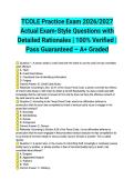TCOLE Practice Exam 2026&sol;2027 Actual Exam-Style Questions with Detailed Rationales &vert; 100&percnt; Verified &vert; Pass Guaranteed &ndash; A&plus; Graded