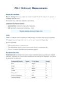 Class -11&NewLine;Chapter-1&NewLine;Units and Measurements notes