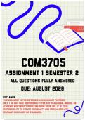 COM3705 Assignment 1 Semester 2 MEMO &vert; Due August 2026