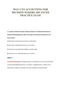 WGU C213 ACCOUNTING FOR&NewLine;DECISION MAKERS ADVANCED&NewLine;PRACTICE EXAM