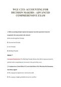 WGU C213&colon; ACCOUNTING FOR&NewLine;DECISION MAKERS - ADVANCED&NewLine;COMPREHENSIVE EXAM