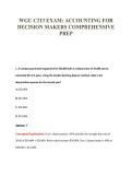 WGU C213 EXAM&colon; ACCOUNTING FOR&NewLine;DECISION MAKERS COMPREHENSIVE&NewLine;PREP