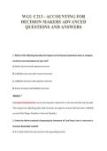 WGU C213 - ACCOUNTING FOR&NewLine;DECISION MAKERS ADVANCED&NewLine;QUESTIONS AND ANSWERS
