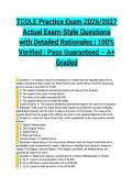 TCOLE Practice Exam 2026&sol;2027 Actual Exam-Style Questions with Detailed Rationales &vert; 100&percnt; Verified &vert; Pass Guaranteed &ndash; A&plus; Graded