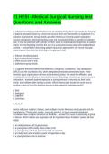 -1 HESI - Medical Surgical Nursing test Questions and Answers