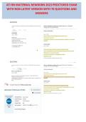 ATI RN Maternal Newborn 2023 Proctored Exam&NewLine;Study Guide and Practice Test