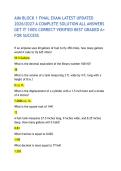 AIM BLOCK 1 FINAL EXAM LATEST UPDATED 2026&sol;2027 A COMPLETE SOLUTION ALL ANSWERS GET IT 100&percnt; CORRECT VERIFIED BEST GRADED A&plus; FOR SUCCESS