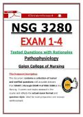 Galen NSG 3280 Exams 1&ndash;4 Pathophysiology &ndash; &lpar;2026&sol;2027&rpar; Actual Questions&comma; Verified Answers with Rationales &vert; Guarantee Pass&NewLine;