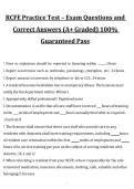 RCFE Practice Test &ndash; Exam Questions and Correct Answers &lpar;A&plus; Graded&rpar; 100&percnt; Guaranteed Pass 2027&sol;2028