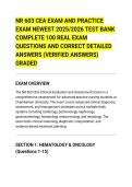 NR 603 CEA EXAM AND PRACTICE&NewLine;EXAM NEWEST 2025&sol;2026 TEST BANK&NewLine;COMPLETE 100 REAL EXAM&NewLine;QUESTIONS AND CORRECT DETAILED&NewLine;ANSWERS &lpar;VERIFIED ANSWERS&rpar;&NewLine;GRADED
