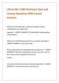 UConn Bio 1108 Final Exam Quiz and Lecture Questions With Correct Answers 