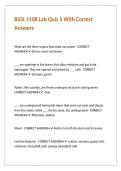 BIOL 1108 Lab Quiz 5 With Correct Answers