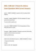 BIOL 1108 Unit 1 Mount St&period; Helens Exam Questions With Correct Answers