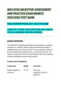 WGU D236 OBJECTIVE ASSESSMENT&NewLine;AND PRACTICE EXAM NEWEST&NewLine;2025&sol;2026 TEST BANK&NewLine;D236 PATHOPHYSIOLOGY OA & PA EXAM&NewLine;COMPLETE 150 REAL EXAM QUESTIONS AND CORRECT&NewLine;DETAILED ANSWERS &lpar;VERIFIED ANSWERS&rpar;