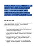 FCLE &lpar;FLORIDA CIVIC LITERACY EXAM&rpar;&NewLine;NEWEST 2026 ACTUAL EXAM TEST&NewLine;BANK COMPLETE 100 REAL EXAM&NewLine;QUESTIONS AND CORRECT VERIFIED&NewLine;ANSWERS WITH DETAILED RATIONALES
