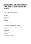 CWEA ELECTRICAL AND INSTRUMENT GRADE&NewLine;2 FINAL PAPER COMPLETE QUESTIONS AND&NewLine;ANSWERS