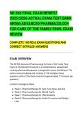 NR 566 FINAL EXAM NEWEST&NewLine;2025&sol;2026 ACTUAL EXAM TEST BANK&NewLine;NR566 ADVANCED PHARMACOLOGY&NewLine;FOR CARE OF THE FAMILY FINAL EXAM&NewLine;REVIEW&NewLine;COMPLETE 100 REAL EXAM QUESTIONS AND&NewLine;CORRECT DETAILED ANSWERS