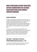 NACC PSW EXAM LATEST 2025&sol;2026&NewLine;ACTUAL EXAMCOMPLETE 100 REAL&NewLine;EXAM QUESTIONS AND CORRECT&NewLine;VERIFIED ANSWERS