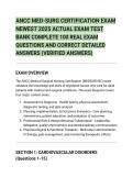 ANCC MED-SURG CERTIFICATION EXAM&NewLine;NEWEST 2025 ACTUAL EXAM TEST&NewLine;BANK COMPLETE 100 REAL EXAM&NewLine;QUESTIONS AND CORRECT DETAILED&NewLine;ANSWERS &lpar;VERIFIED ANSWERS&rpar;