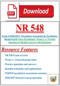 NR 548 Exam 1&comma;2&comma;3&comma;4&comma;5&comma;6 2026&sol;2027 &vert; Psychiatric Assessment for PMHNP &vert; Weeks 1&ndash;2 Practice Questions&comma; Answers & Detailed Rationales