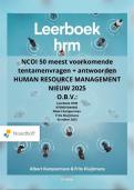 50 meest voorkomende tentamenvragen NCOI HRM - Vragen en antwoorden  - Nieuwe versie 2025- Kluijtmans 5e druk 2023