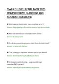 CWEA E I LEVEL 3 FINAL PAPER 2026&NewLine;COMPREHENSIVE QUESTIONS AND&NewLine;ACCURATE SOLUTIONS&NewLine;