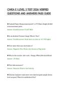 CWEA E I LEVEL 3 TEST 2026 VERIFIED&NewLine;QUESTIONS AND ANSWERS PASS GUIDE