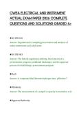 CWEA ELECTRICAL AND INSTRUMENT&NewLine;ACTUAL EXAM PAPER 2026 COMPLETE&NewLine;QUESTIONS AND SOLUTIONS GRADED A&plus;