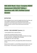 NSG 6020 Week 2 Quiz&colon; Complete HEENT&NewLine;Assessment 2026&sol;2027 Edition &ndash;&NewLine;Questions with 100&percnt; Verified Correct&NewLine;Answers