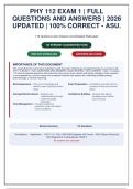 PHY 112 Exam 1 Full Questions and Answers 2026 Updated 100 Correct ASU &vert; 119 Questions and Answers with Detailed Rationales &vert; 2026 Update &vert; 100&percnt; Correct ⚡