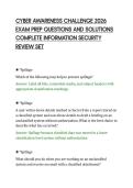 CYBER AWARENESS CHALLENGE 2026&NewLine;EXAM PREP QUESTIONS AND SOLUTIONS&NewLine;COMPLETE INFORMATION SECURITY&NewLine;REVIEW SET