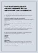 CGMS PRACTICE EXAM Actual Exam 2026&sol;2027 &ndash; Complete Exam-Style Questions &vert; 100&percnt; Verified &ndash; Pass Guaranteed &ndash; A&plus; Graded
